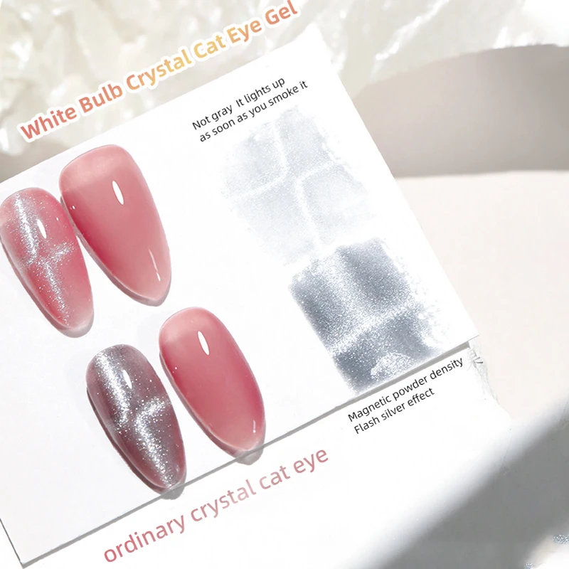 RS NAIL White Bulb Crystal Cat Eye Nail Gel per unghie Art Decoration Polish Gel Flash Super Bright può essere utilizzato su qualsiasi colore