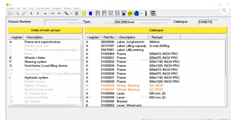 2024.12 JETI ForkLift (ET) v4.37 كتالوج قطع الغيار 538 لـ JETI (Jungheinrich) + رقعة Expire