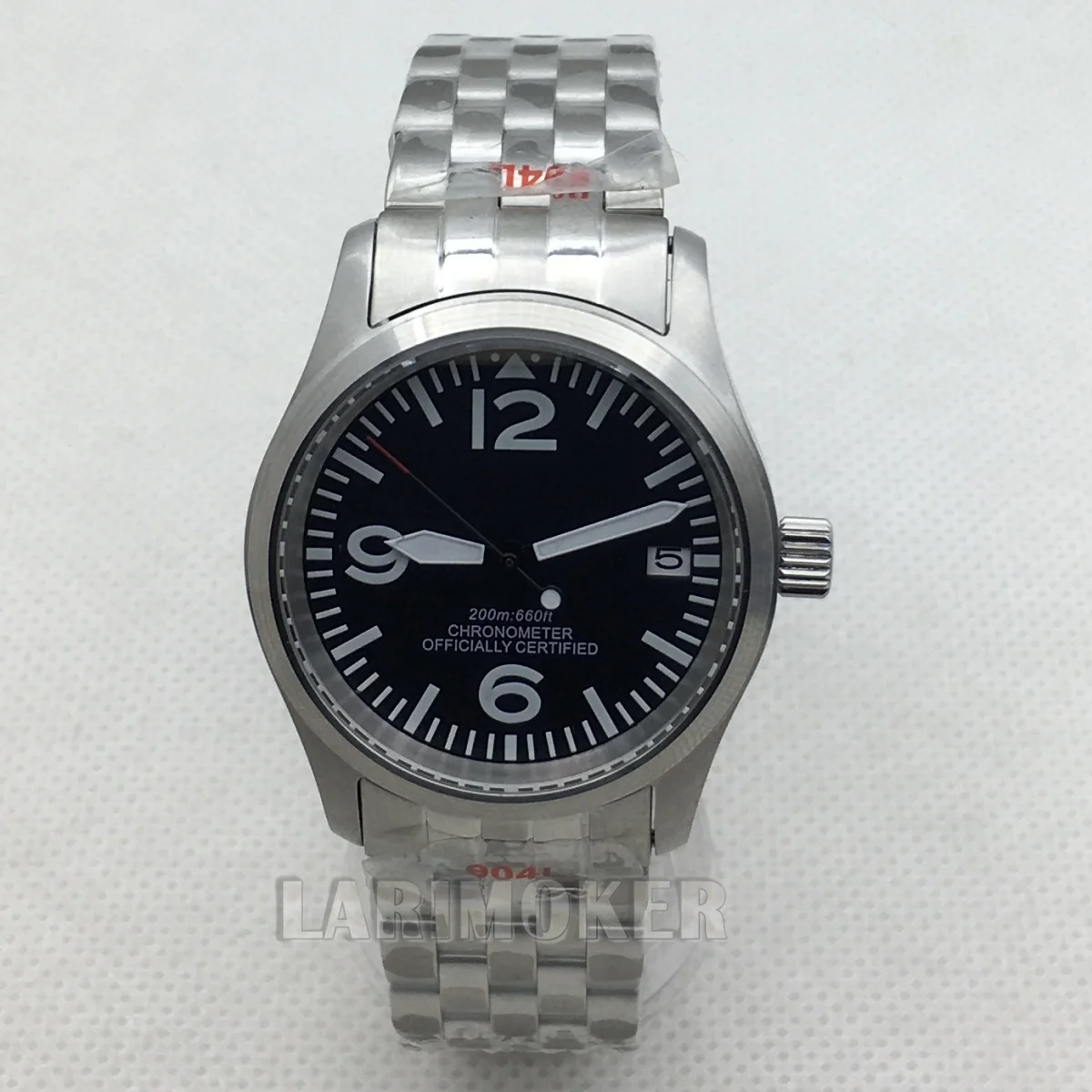 Jam tangan otomatis pria 36mm/39mm dial hitam putih kaca safir mesin NH35 PT5000 mahkota sekrup gelang baja tahan karat