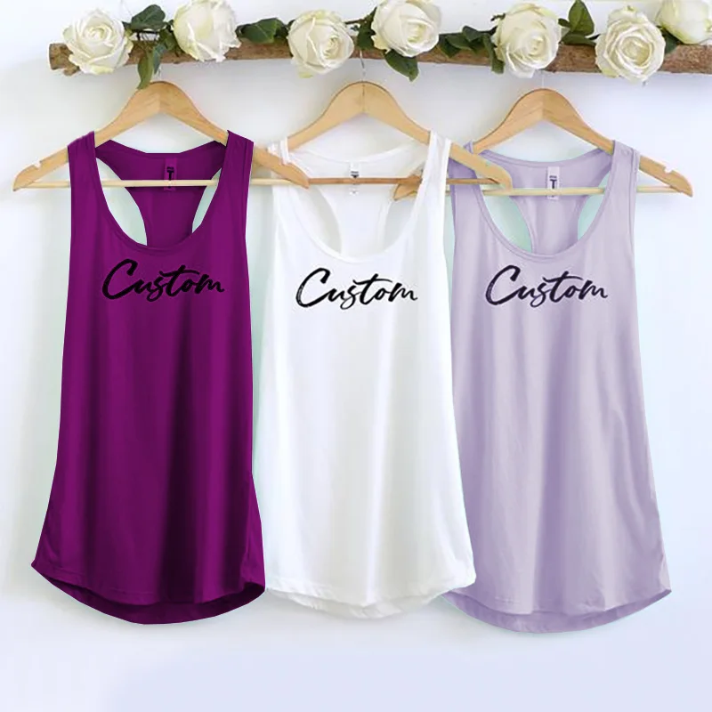 Tank Top Casual Loose Tri-blend Sleeveless Tee Shirt DIY Customize Women Tank Tops Personalized