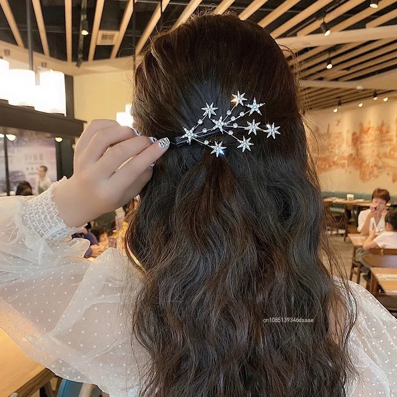 ファッション新ヘアクリップブリンブリンスターラインストーン女性ガールズ女性ヘアアクセサリーヘアピンジュエリー帽子ギフト