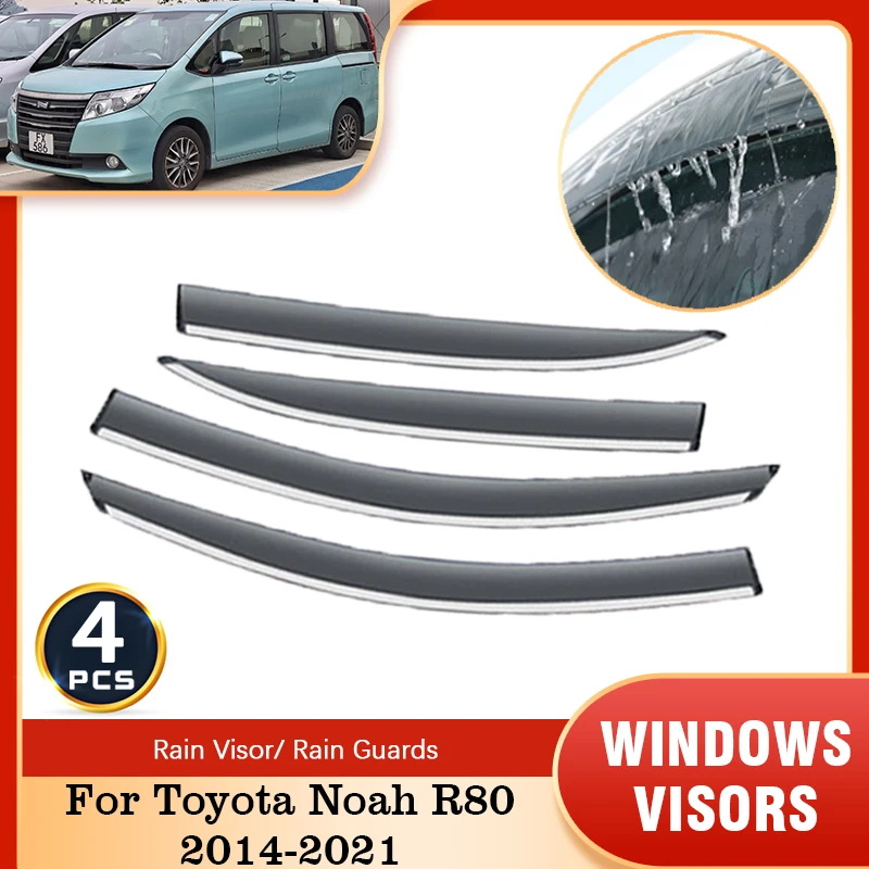 

For Toyota Noah Voxy Esquire R80 MK3 2014~2021 Car Side Sun Rain Window Visor Deflectors Guards Smoke Windshield Accessories