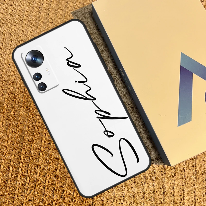 커스텀 파스텔 이름 이니셜 케이스, 샤오미 12T 11T 프로 13 11 12 라이트, POCO F5 X5 프로 X3 프로 F3 M5 POCO F5 X4 F4 GT 커버