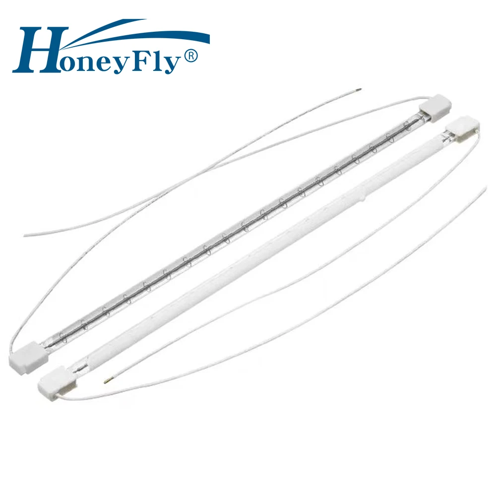 HoneyFly 10pcs Infrared Heater Lamp 220V 500W/2000W 350mm White Half Coated SK15 Halogen Lamp PET Blowing Machines