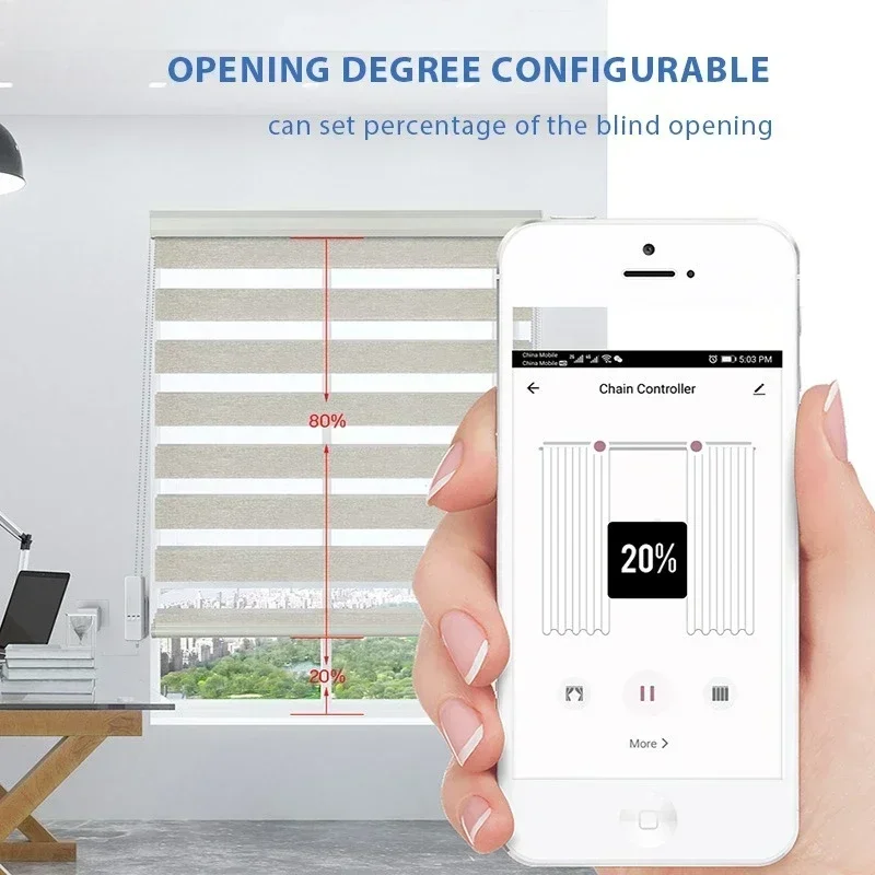ستائر دوارة لمحرك WiFi، ستائر تحكم ذكية، محرك مصراع الستارة، تطبيق RF عن بعد Alexa Google لأتمتة المكاتب المنزلية المتوافقة #5