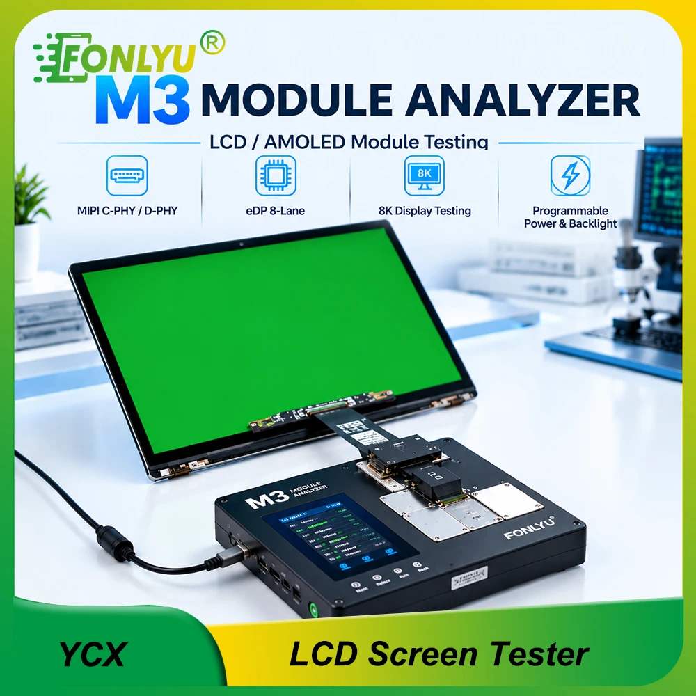 YCX M3 LCD AMOLED Screen Analyzer Tester for Macbook iPad Tablet MIPI C-PHY D-PHY Touch EDID Burn SPI UART Backlight Test Tool