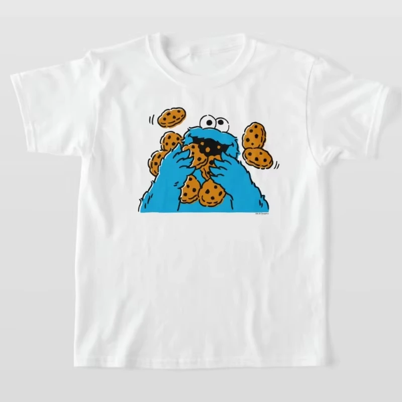 2026 New Mens Sesame Street Born And Raised Puppet Crew T Shirt Y2K Vintage Size New Spring/Summer Arrivals