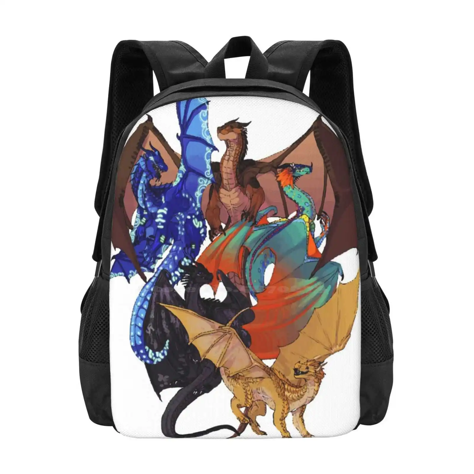 Wings Of Fire School Bags Travel Laptop Backpack Nightwing Rainwing Seawing Icewing Skywing Sandwing Wingsoffire Mudwing