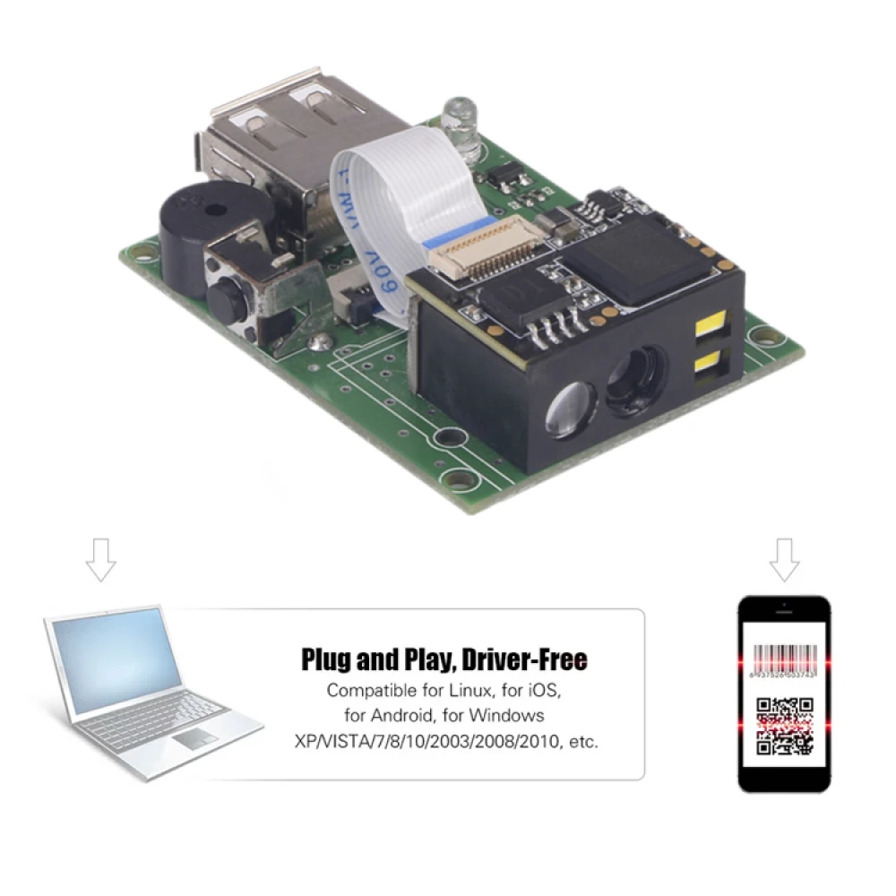 Модуль сканера 2D QR-кода с низким энергопотреблением, высокая настройка для торгового автомата, киоска, промышленного планшета, POS-системы