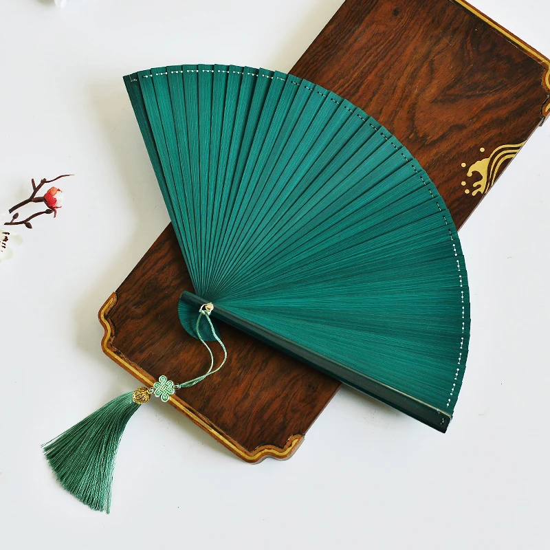 Ancient Style Bamboo Small Folding Fan Summer Girlfriend Gift Japanese Men Ladies Handmade Red Dance