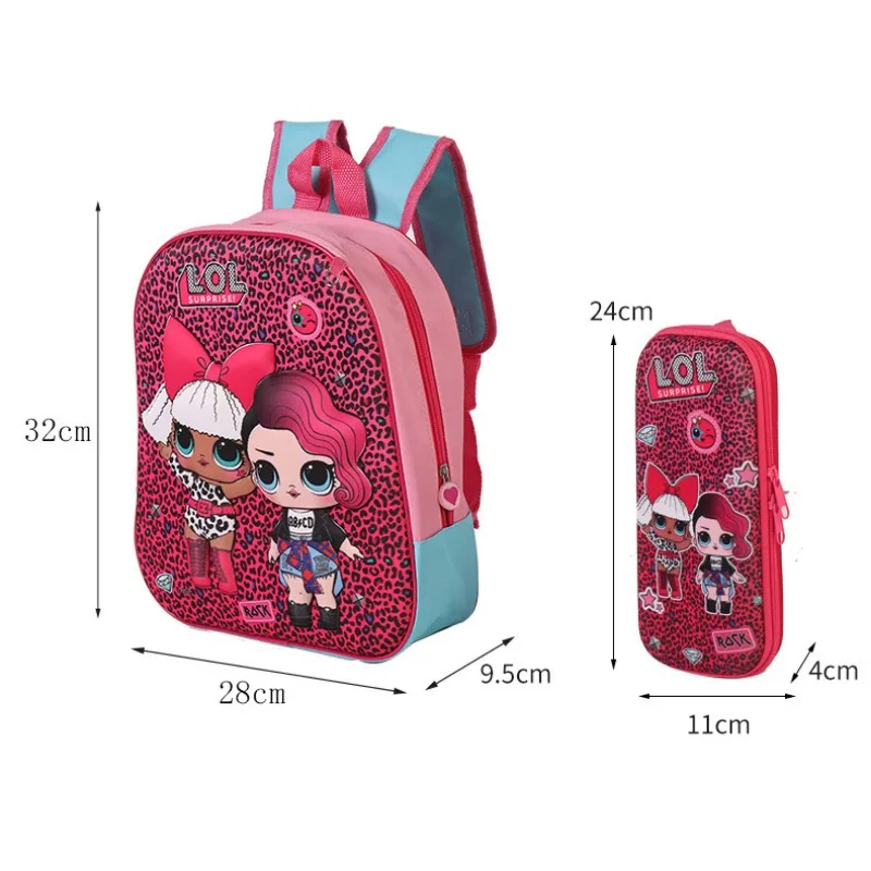 Disney Minnie Boys Girls Backpack School Bag Pencil Case Spiderman Kids Kindergarten Preschool School Bags High-capacity Light