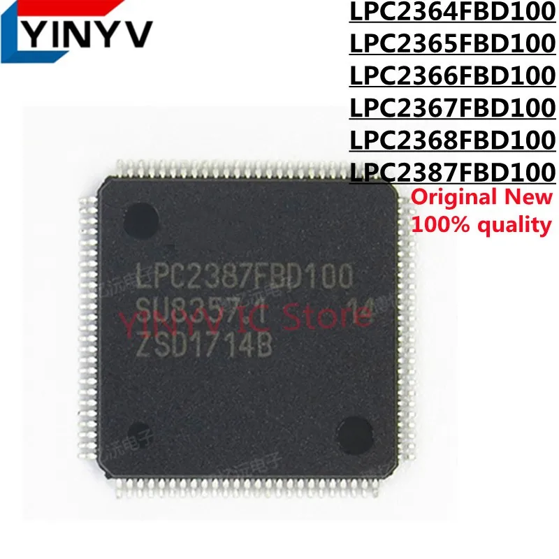 2Pcs LPC2364FBD100 LPC2365FBD100 LPC2366FBD100 LPC2367FBD100 LPC2368FBD100 LPC2387FBD100 LQFP100  100% new imported original