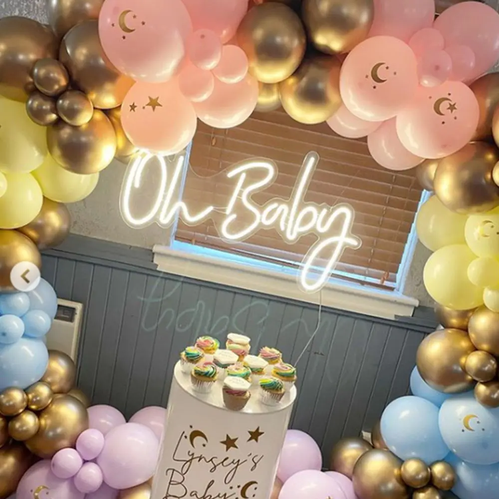 Neon Sign Custom Oh Baby LED Light Party Flex Clear Acrylic Neon Sign Wedding Party Decoration