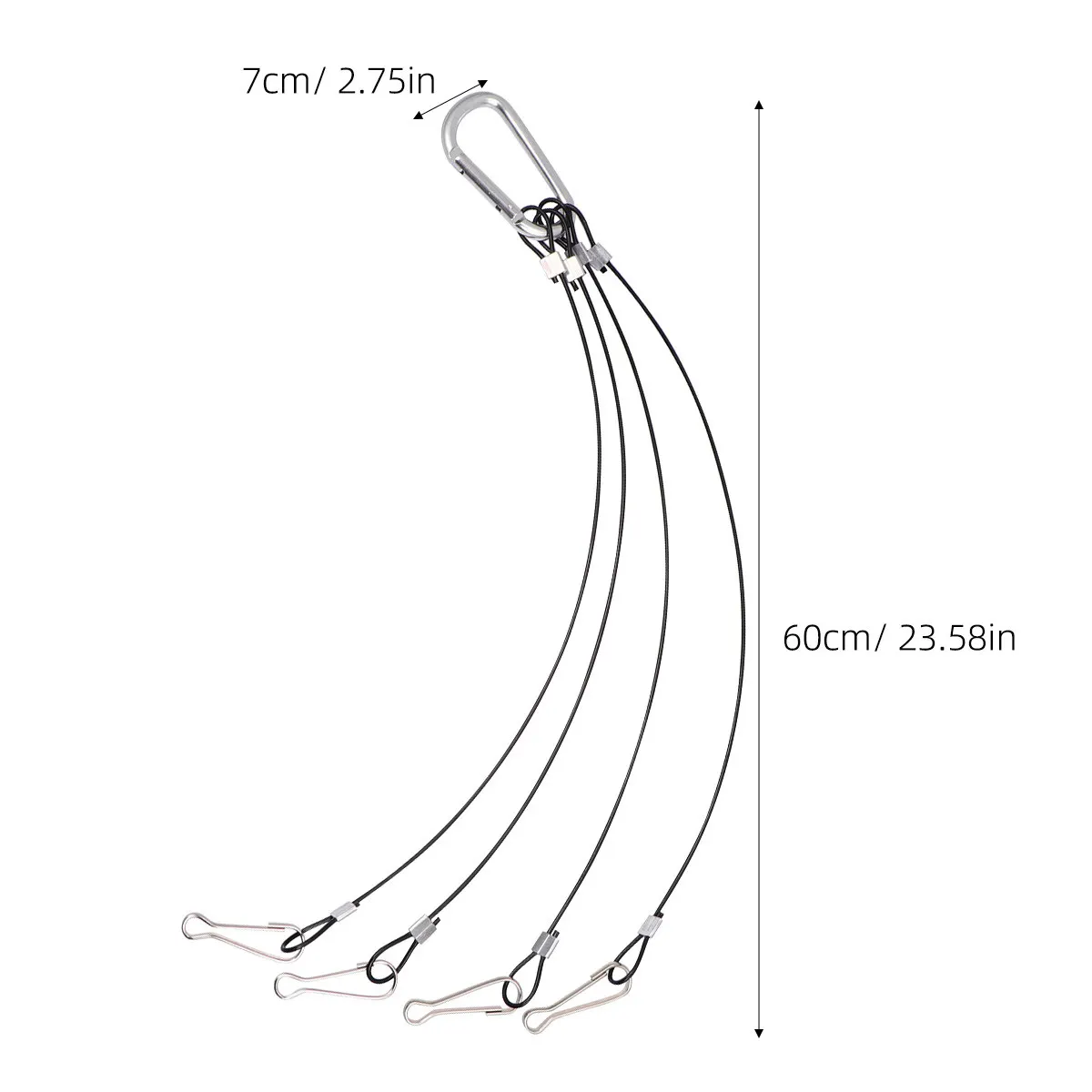 4Pcs Wire Rope Hanger for Plant Grow Duty Steel 2Mm Thick 500Mm Long Hanging Kit Compatible with Most Brackets