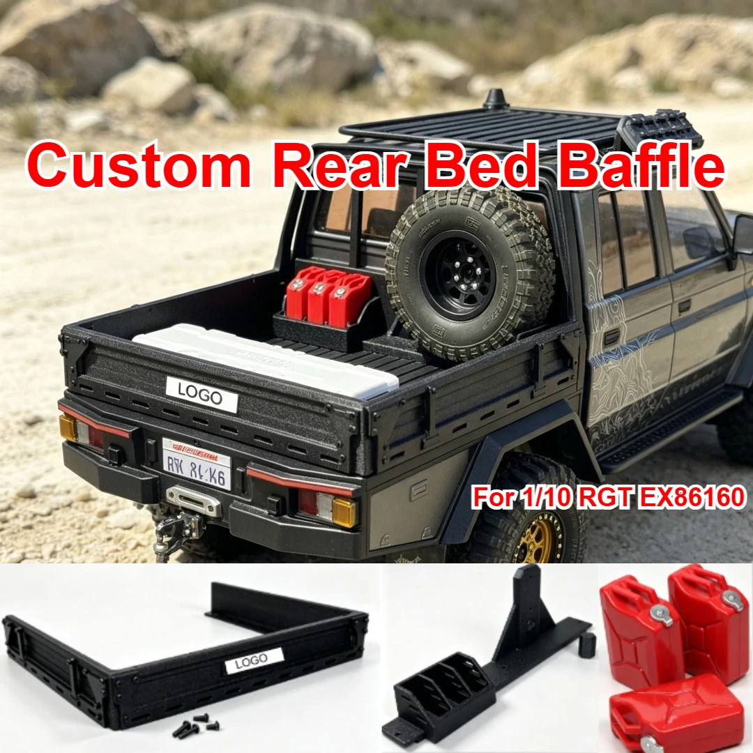 For 1/10 RGT EX86160 RC Off Road Car Simulated Rear Bed Baffle Custom Model Number Decorative Styling Decor Upgrade Mod Parts