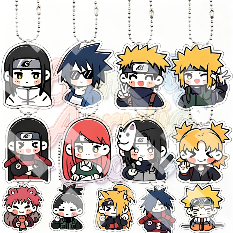 5cm Naruto Anime Acrylic Keychain Charms Bag Accessories Cute Character Chain Pendant Kawaii Backpack Ornament Gift for Fans Toy