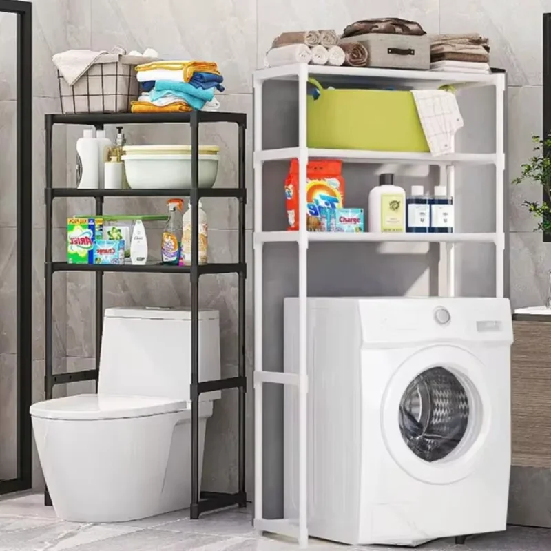 

Bathroom Toilet Storage Organizer Shelf Washing Machine Shelf Carbon Steel Storage Rack Standing New Bathroom Organizer Shelves