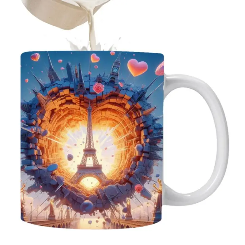 3D Paris Tower Coffee Mug Ceramic Novelty Cup Ceramic 3D Coffee Mug With Paris Tower Pattern Perfect For Milk Tea And Other