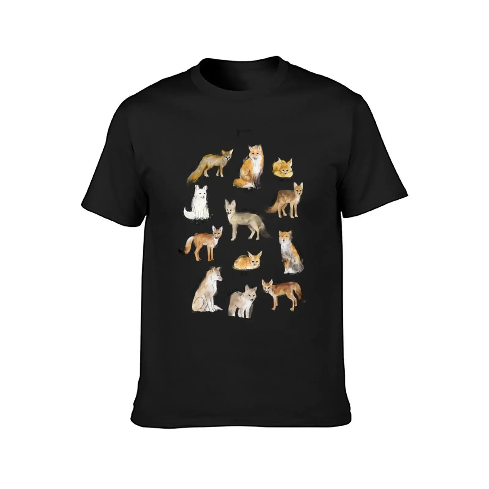 Foxes T-Shirt quick-drying summer tops customs design your own heavyweights T-shirts for men cotton