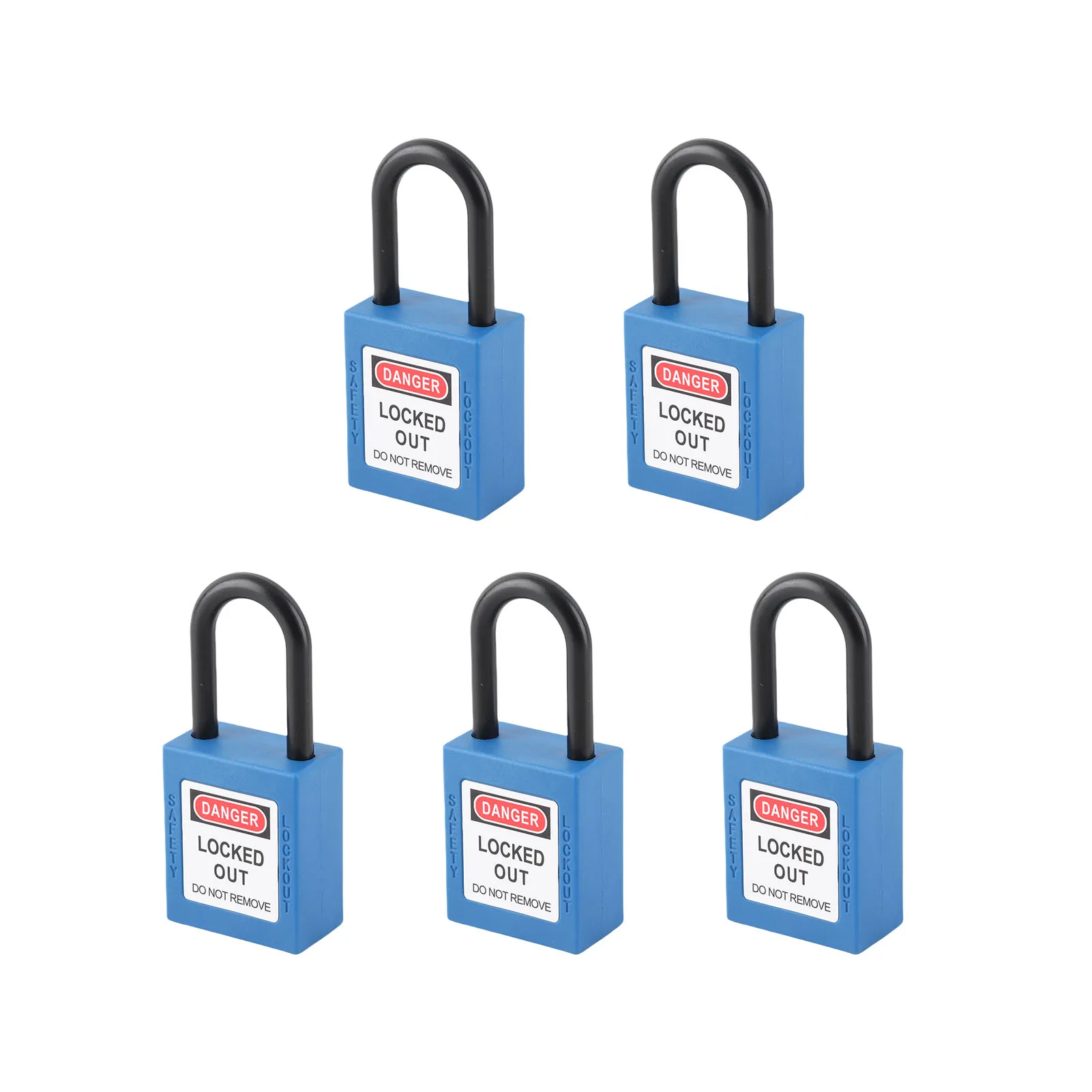 5 Sets 38mm Nylon Insulated Dustproof Safety Padlock With Keys Industrial Electrical Lockout Tagout Lock view 4