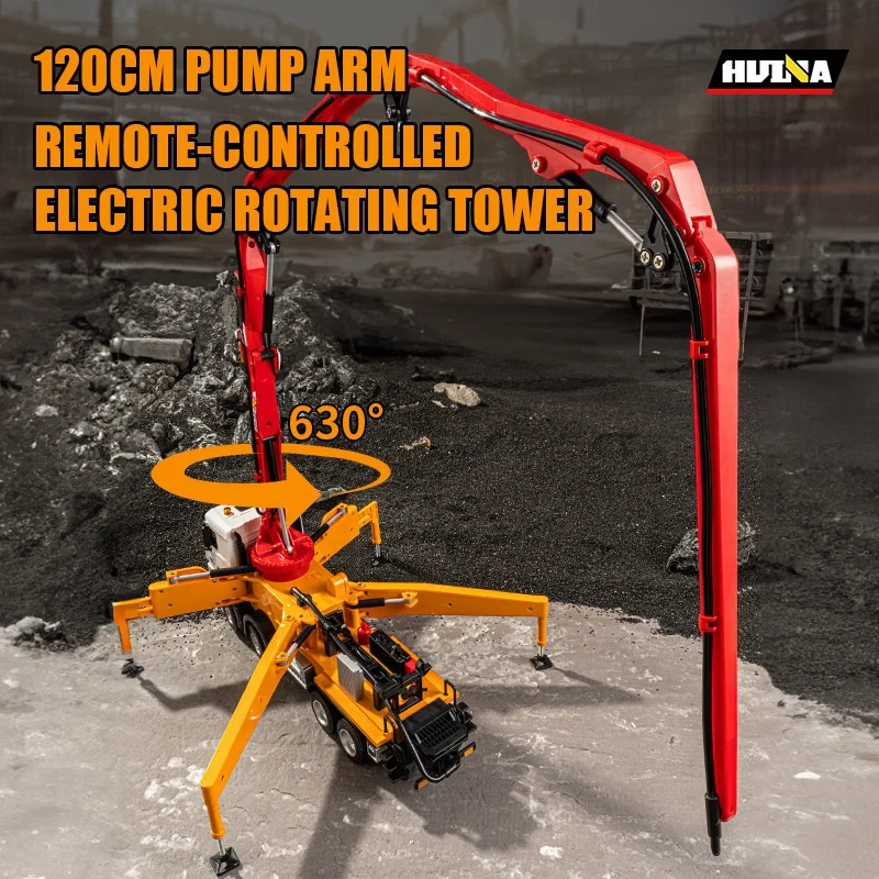 Huina منتج جديد 1381 رذاذ الصوتية البصرية الاسمنت شاحنة سبيكة الكهربائية التحكم عن بعد لودر أطفال بالريموت كنترول نموذج الصبي لعبة هدية