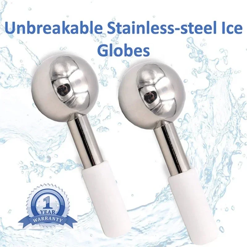 

Skin Care Ice Globes for Face & Eyes, Unbreakable Stainless Steel Cryo Sticks , for Puffiness, Wrinkles, Dark Circles Face Massa