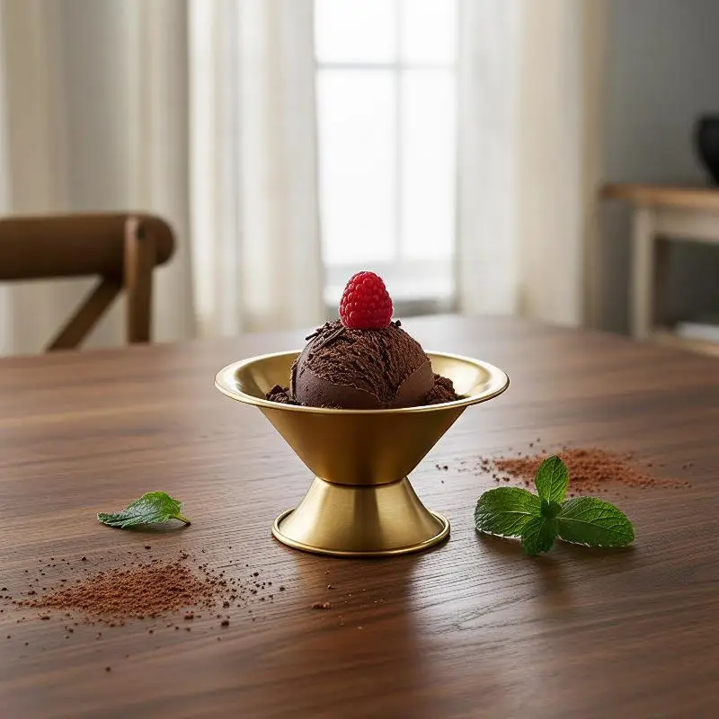 Stainless Steel Goblet Easy Care Unbreakable Ice Cream Cup for Dessert Fruit Cocktail Corporate Event Bar Hotel Use