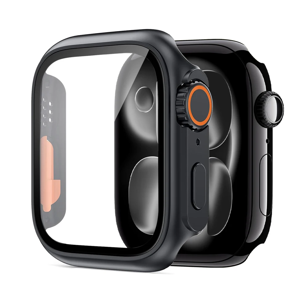 Screen Protector for Apple Watch Case 11 10 42mm 46mm Upgraded to Ultra PC Cover+Tempered Glass iWatch Series 10 11 Accessories