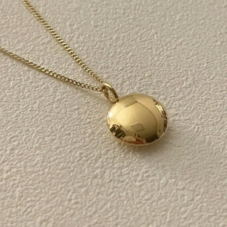Korea 925 Sterling Silver INS Clavicle Chain Jewelry Simple Round Glossy Pendant Necklaces for Women Gold 18k