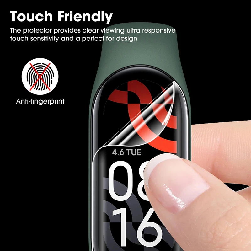 Xiaomi Mi Band 8 Pro 7 6 보호 필름 용 9D 곡선 소프트 하이드로 겔 필름 Xiaomi MiBand 3 4 5 6 7 8 스마트 팔찌 (유리가 아님)