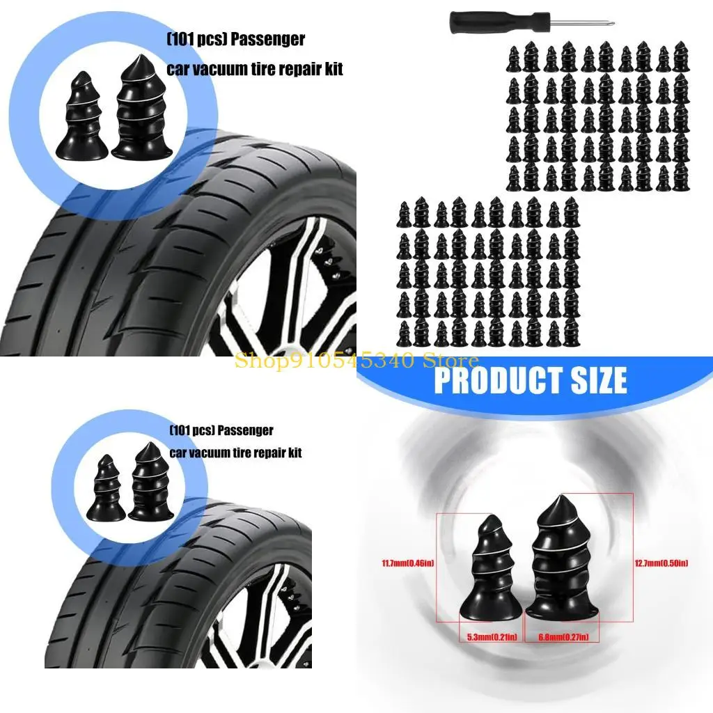 

U2JA 101pcs Heavy Duty Tire Repair Plugs Rubber Seal for Car Motorcycle Truck Use