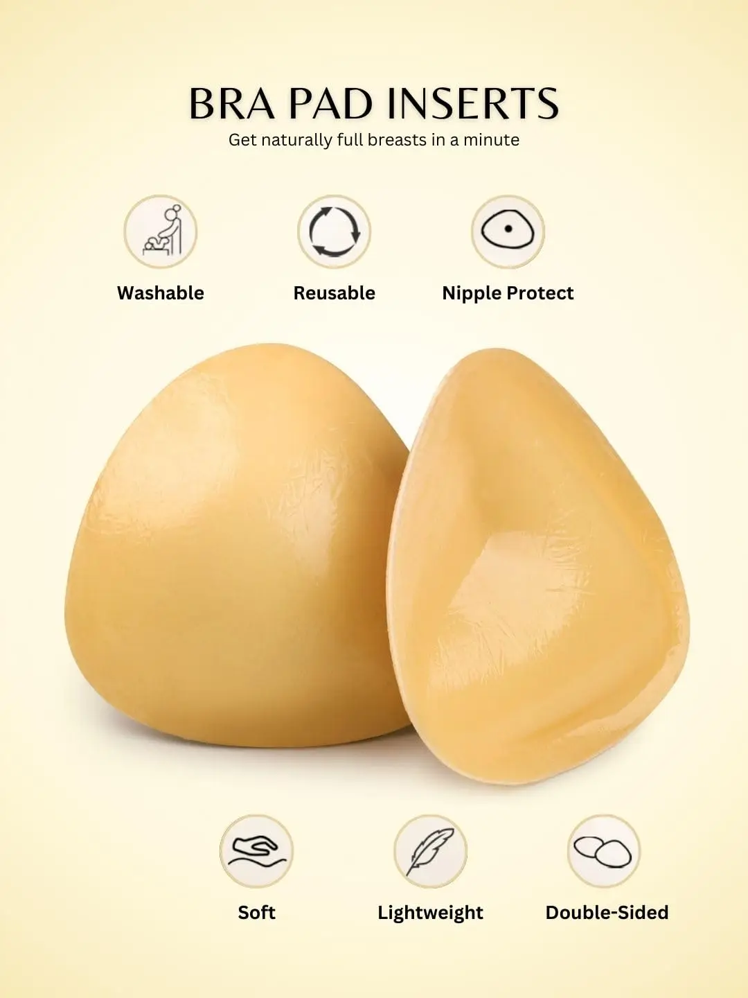 

Двусторонние липкие вставки для бюстгальтера — вставки для бюстгальтера Instant Lift, многоразовые подушечки для груди Push Up для спортивного бюстгальтера для купальника бикини.