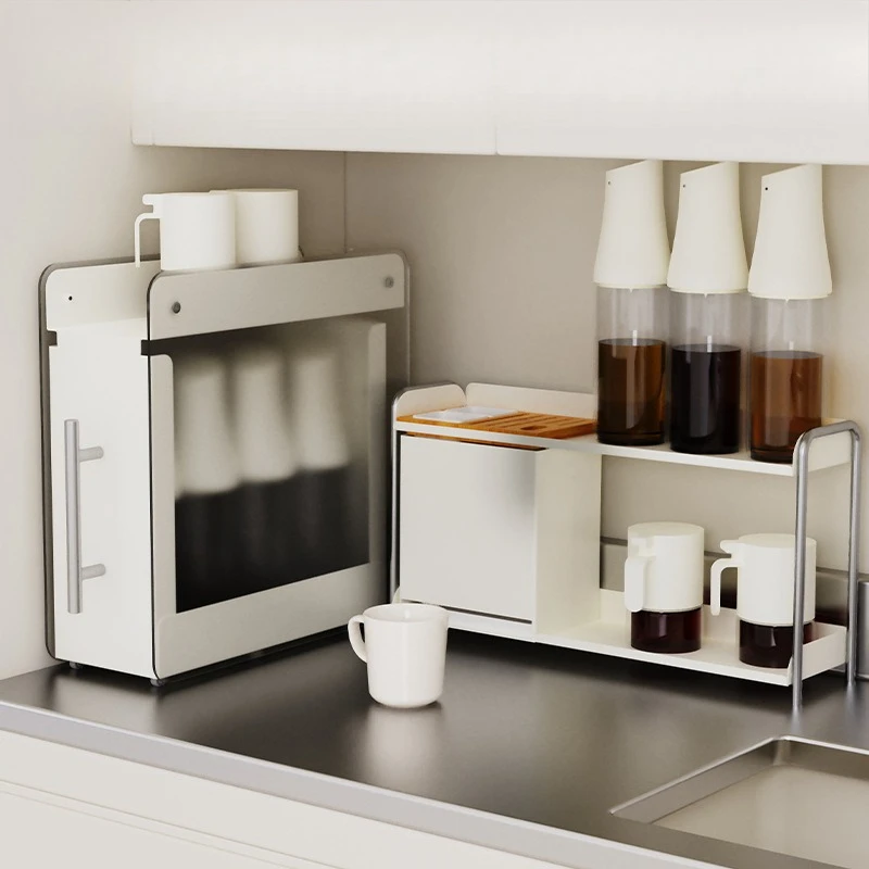 رف مثقوب لحوض توابل المطبخ، رف تخزين من الفولاذ المقاوم للصدأ #5