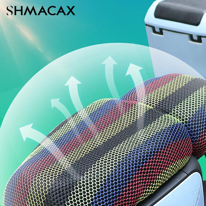 1PC Electric Bike Seat Cover 3D Mesh Breathable Anti Skid Universal Safe Material Cushion Pad For Motorcycle Scooter Summer Use