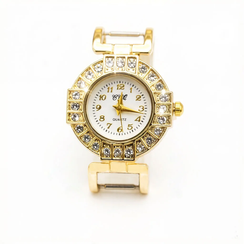 Shsby Diy personality Golden Watch header matching jewelry Small black flowers watch table Watch accessories wholesale