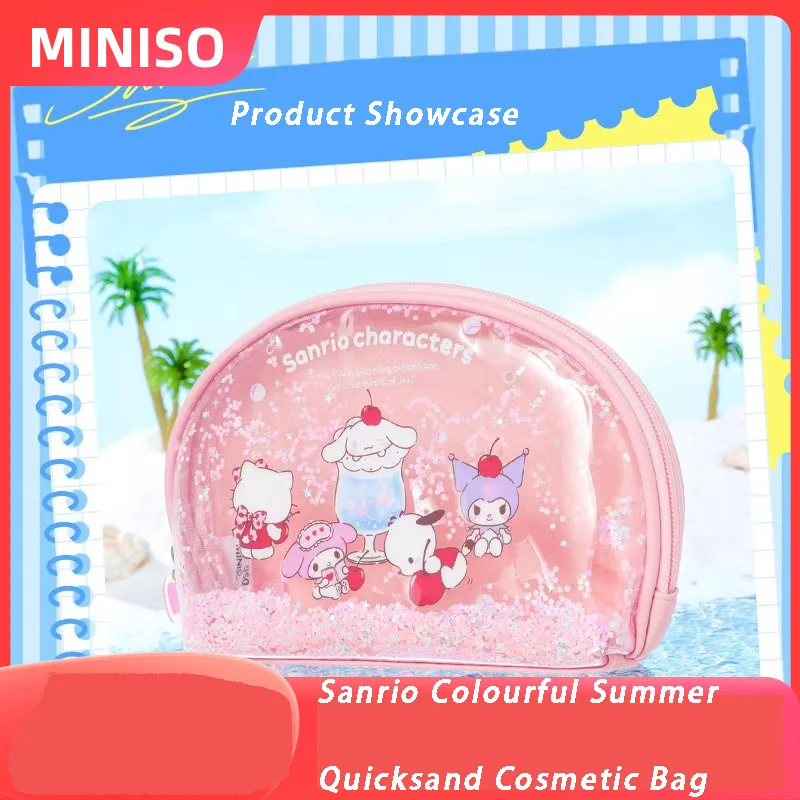 

MINISO Sanrio коричная собака Kuromi Melody Красочный Летний сыпучий песок для хранения макияжа маленькая портативная милая сумка