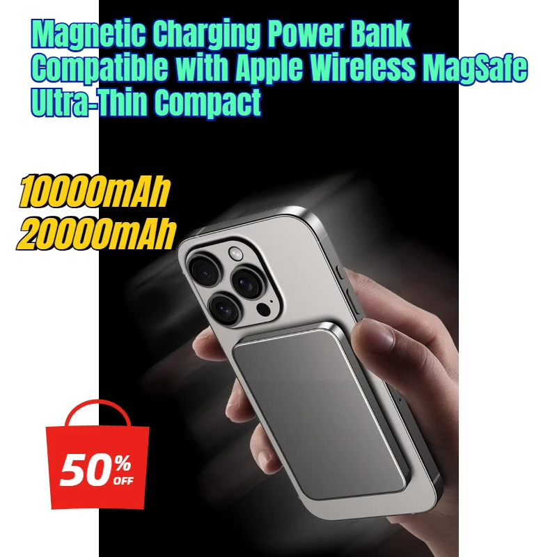 

20000mAh Magnetic Charging Power Bank Compatible with Apple Wireless MagSafe Ultra-Thin Compact
