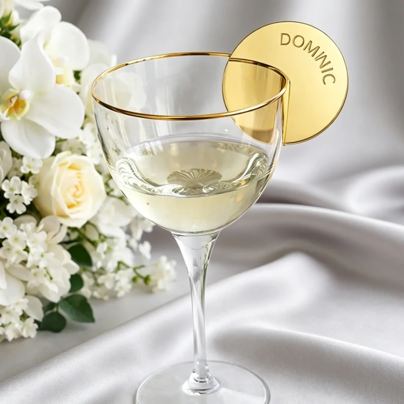 

30/100PCS Round Acrylic Name Tags for Drink, Wedding Name Place Cards, Custom Drink Tags, Drink Toppers, Drink Charms