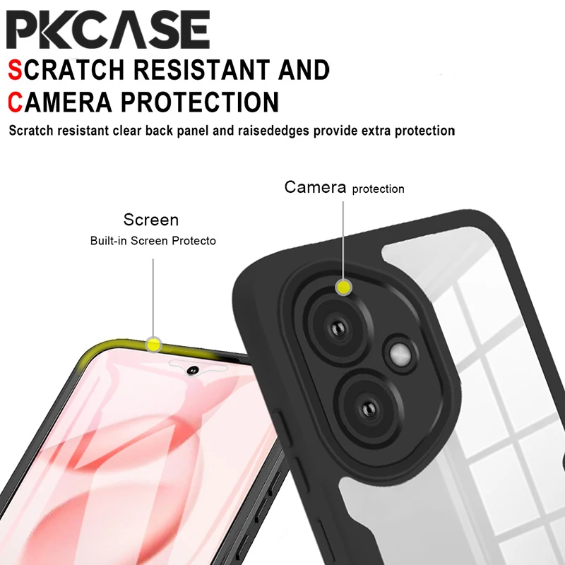 Etui PKCASE 360 z pełną ochroną ekranu do Honor 400 Pro Smart Lite X70 X7d X9d X5c Plus, odporne na wstrząsy, z pełnym pokryciem. — zdjęcie produktu 5