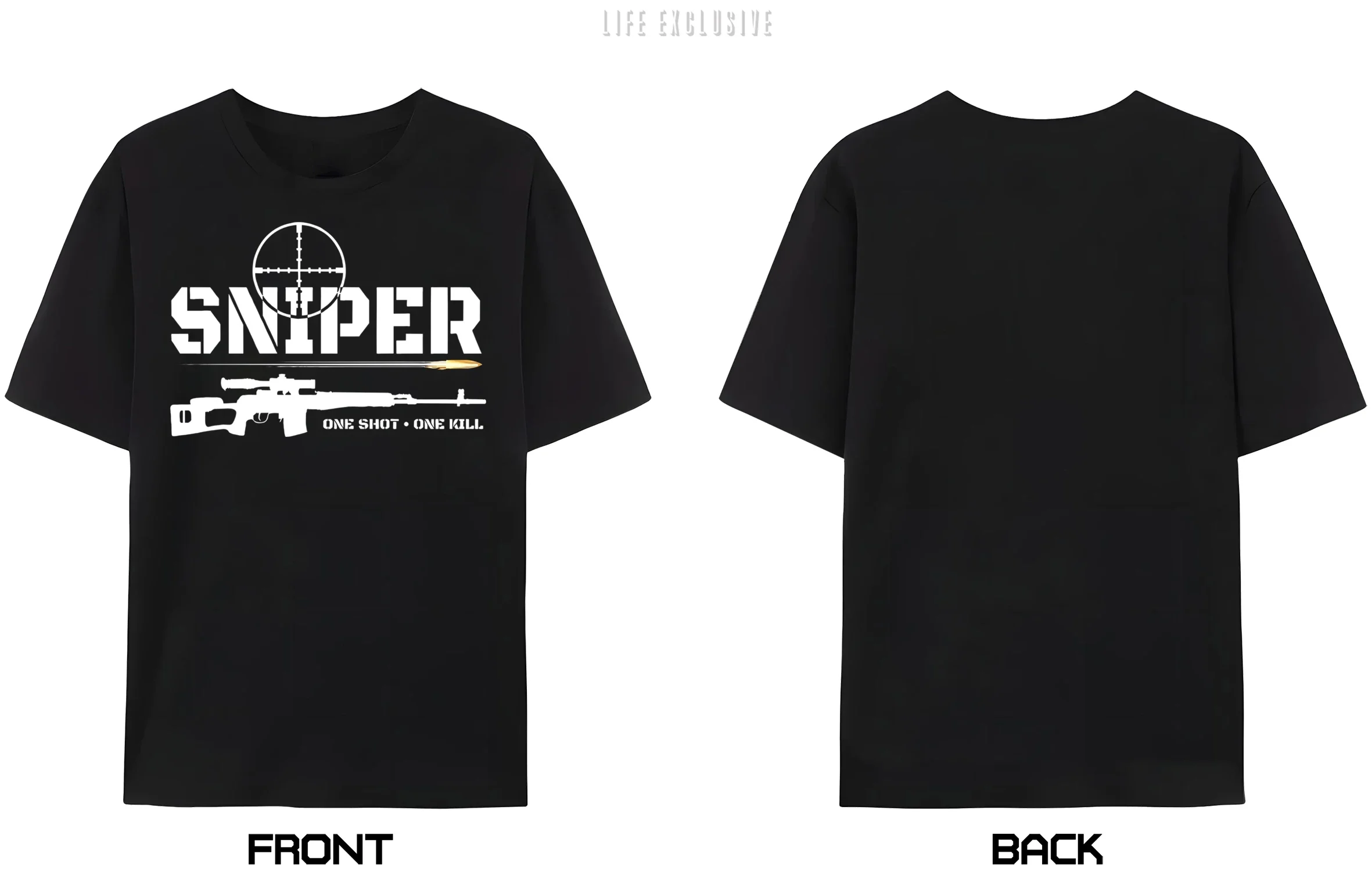 

Уникальный дизайн, футболка Sniper One Shot One Kill, хлопковая мужская футболка с коротким рукавом и круглым вырезом, новая уличная одежда унисекс