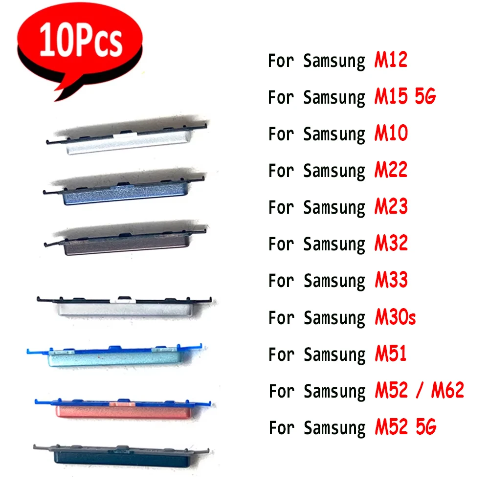 10 Stücke, Power-Taste + Lautstärke Seitentaste Ersatzteil Für Samsung M15 5G M30S M10 M51 M12 M22 M23 M32 M33 M12 M52 M62
