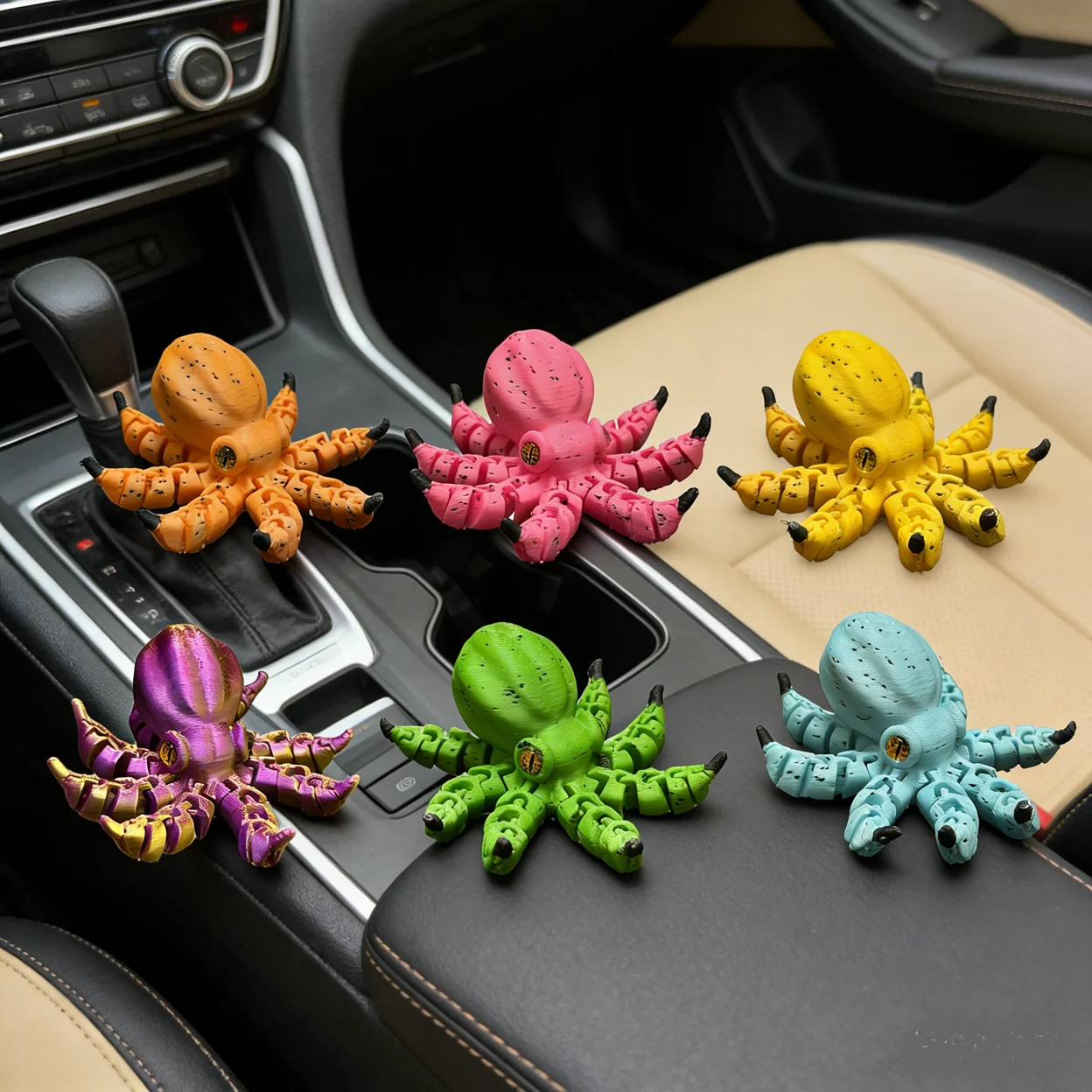 1PC Banana-Inspired Jointed Octopus Sculpture Colorful Collectible Figurine Random Color Creative Home Decor Ornament