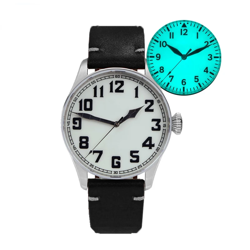 CRONOS Mens Pilotนาฬิกาอัตโนมัตินาฬิกาข้อมือทหารLuminous Dial 100Mกันน้ําPT5000