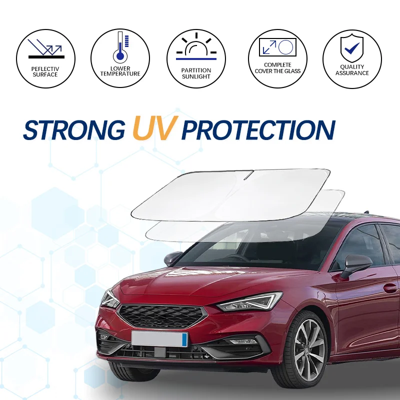 

Car Windshield Sun Shade Window Shade Foldable Sun Visor Protector Blocks UV Rays For SEAT Leon New Energy Car Summer Accessorie
