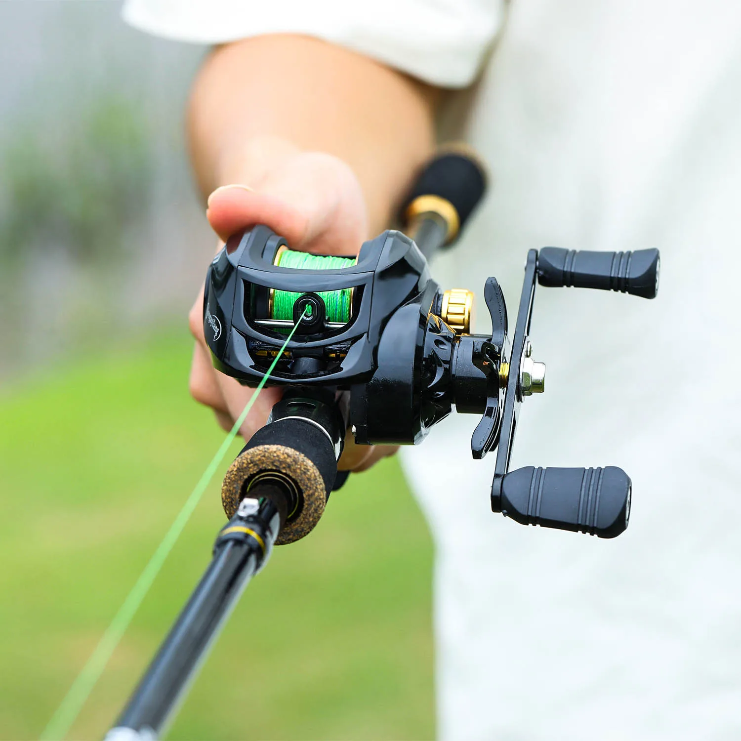 Sougayilang Baitcasting-Angelrute- und Rollen-Set, 1,6 m–2,1 m, Teleskop-Angelrutenrolle, Kombi-Komplettset, Angeltasche, Bass-Mist – Detail 2
