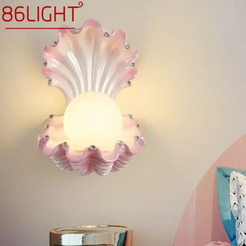 86LIGHT Contemporary Sea shells Wall Lamp Creative Living Room Bedroom Study Villa Hotel Children's Room Aisle Decoration Light