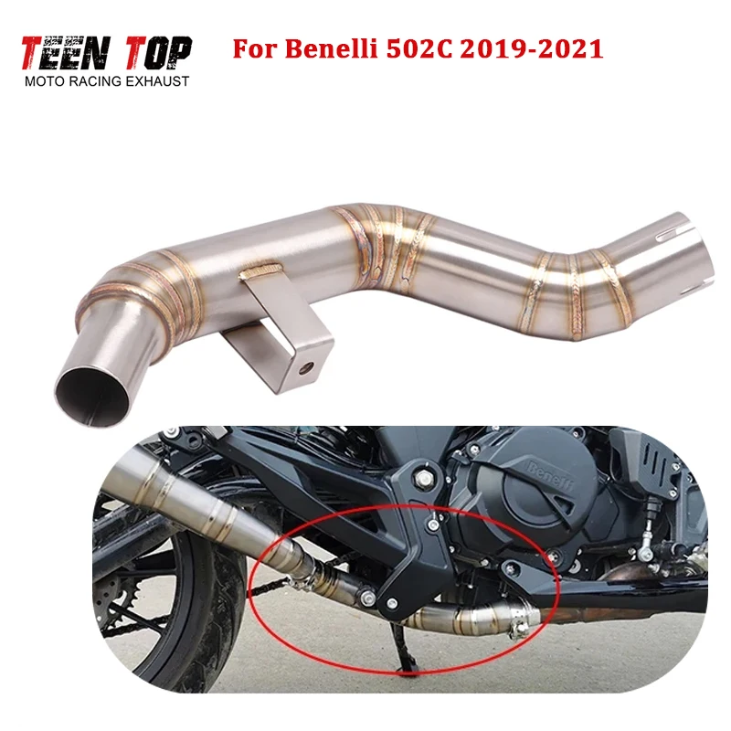 

Stainless Steel Motorcycle Exhaust Decat Pipe For Benelli 502C 19-21 Middle Link Pipe Escape Moto Mid Tube Slip-on OEM Muffler