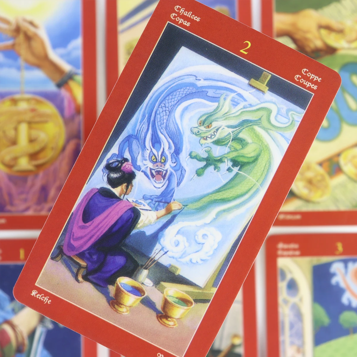 10,3 * 6 cm draken tarot 78 stuks vintage tarotkaarten maakt goed gebruik van draken in hun verschillende gaten