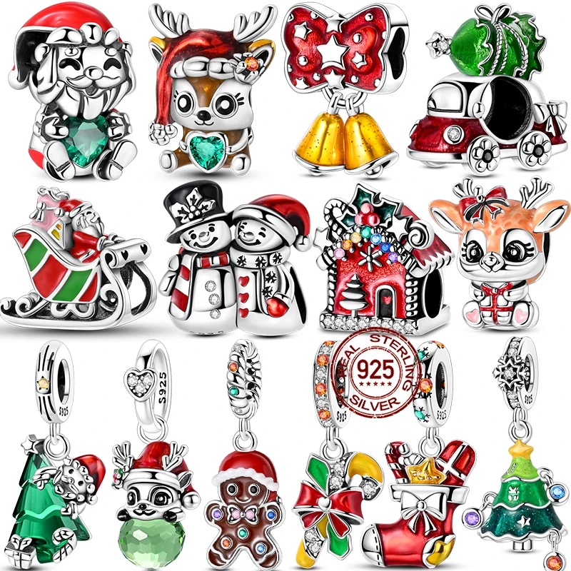 Winter 925 Sterling Silver Original Christmas Charms Bead Pe