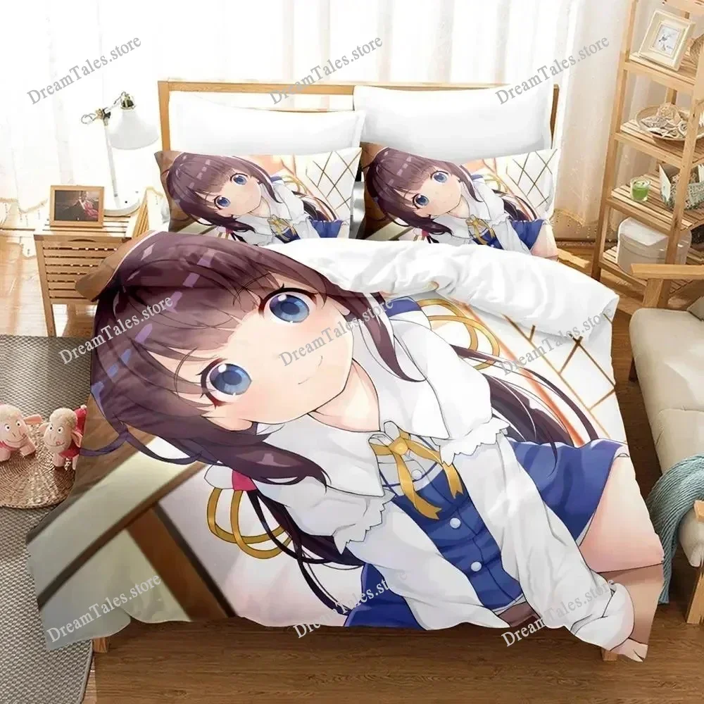 

Ryuos Work Is Never Ai Bedding Set Cartoon Anime Set Adult Kid Bedroom Duvet Cover Sets 3D Print Kawaii Anime Home Textileextile